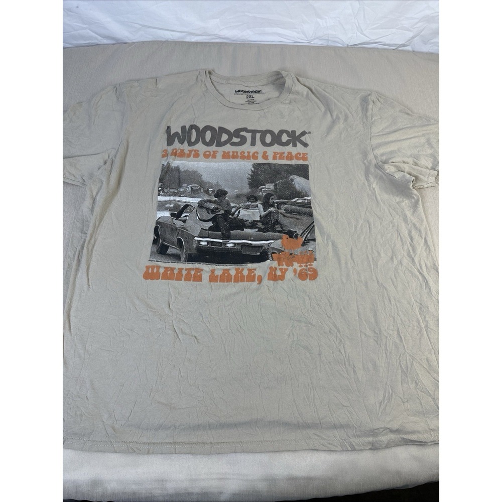Woodstock 1969 T-shirt, Sz M, 100% Cotton,Boho,Hippiecore,Music,70s 2XL